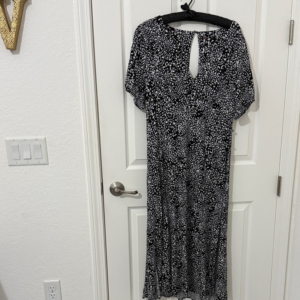 Free People Black and White Patterned Maxi Dress